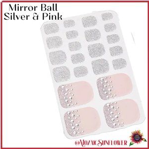 MIRROR BALL Pink and Silver Pedi/Toe Wraps 🌻🌻5 𝐅𝐨𝐫 $𝟗🌻🌻